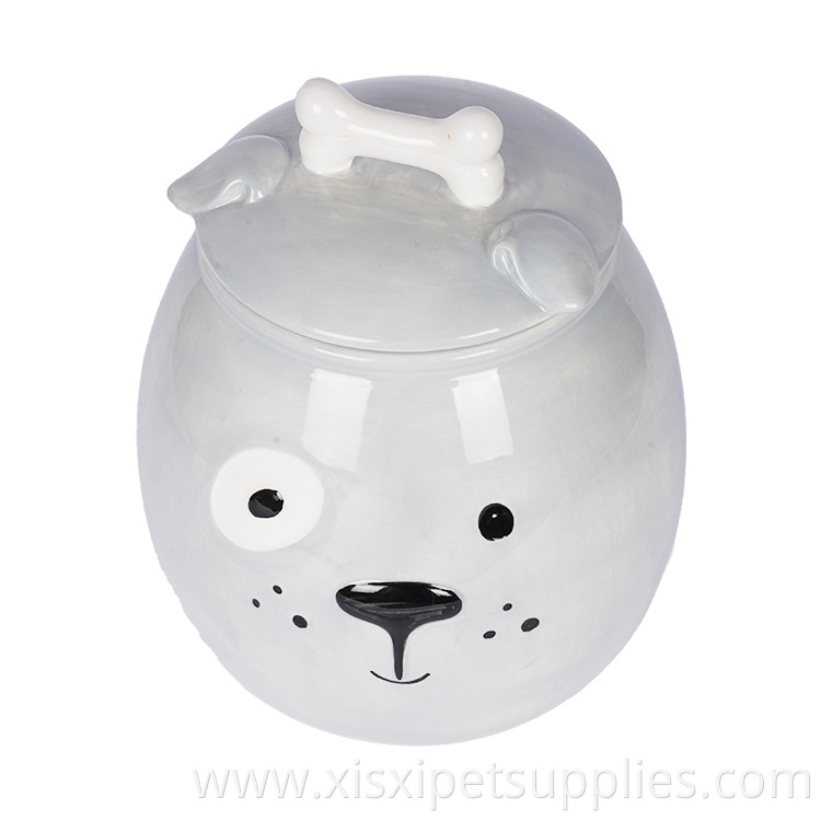 Customizable Pet Dog Cat Food Storage Container Ceramic Treat Jar